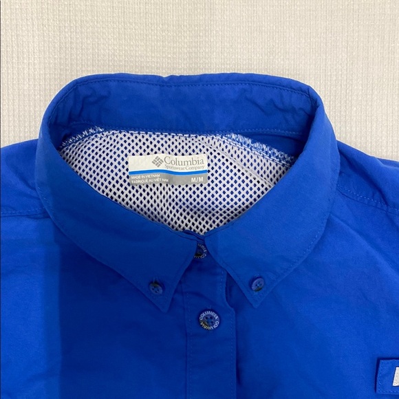 Vibrant Blue Women's Button Down Shirt - Picture 4 of 7